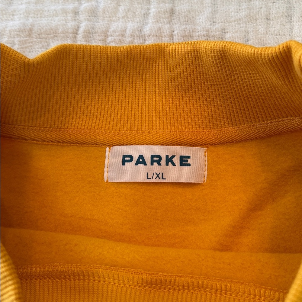 PARKE VARSITY MOCK NECK SWEATSHIRT NEW! Apricot/White NWT(in bag) L/XL - Picture 4 of 12